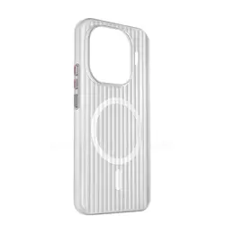 Luxury Magnetic Shockproof Case with Grating Design and Skin - Friendly Feel for Vivo iQOO Z11 Turbo (White Magnetic )