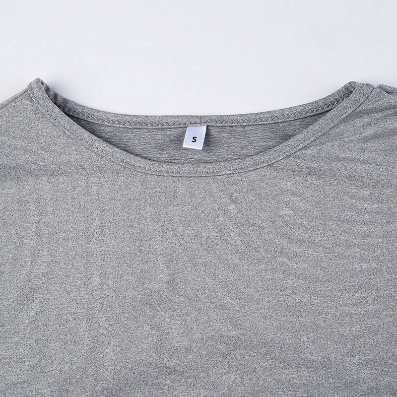 Solid Long Sleeve Crop Top Autumn Casual All Match Fitted T-shirt Basic Ladies Y2K O-neck Tee Sporty Minimalist