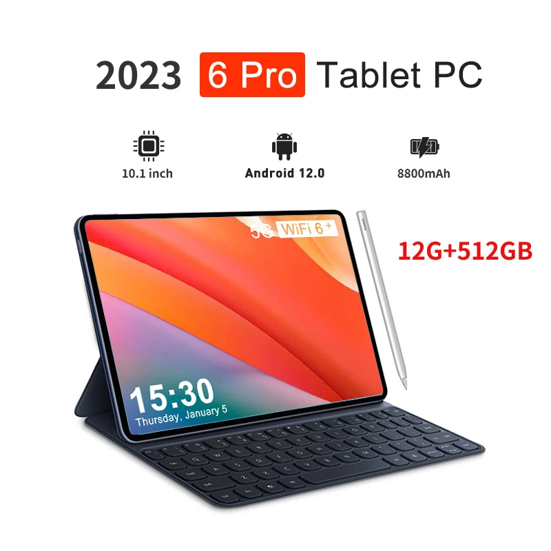 

2024 оригинальный планшетофон Android 12,0 Pad 6 Pro 12 Гб + 512 ГБ Планшетные ПК телефон с двумя SIM-картами или WIFI HD Mi планшет