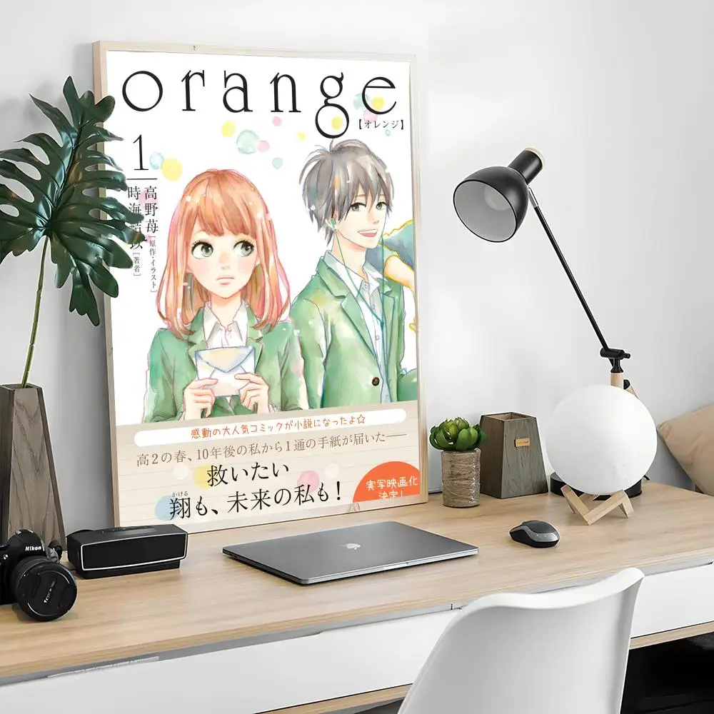 Vibrant Orange Anime Art Print – Perfect