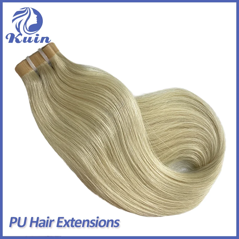 Straight PU Weft Human Hair Extensions Invisible PU Skin Weft Raw Virgin Hair 14\