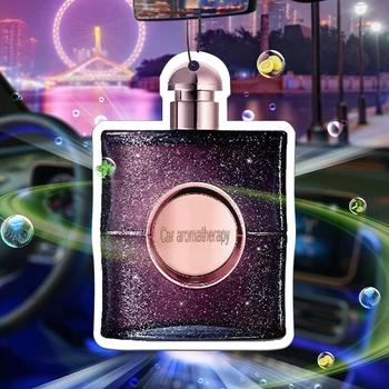 Purple perfume bottle glass car-mounted aromatherapy car perfume perfume long-lasting fragrance pendant piece out of the mouth f 1