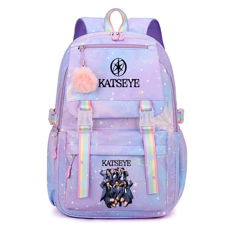 Zaino Katseye alla Moda, Borsa da Giorno per Esterni, Bellissimo Regalo per i Fan di Chao, Borsa Casual per Studentesse, Zaino per Bambini - immagine 2