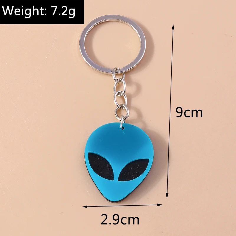 Aihua Cartoon Kreativer Acryl-ET-Alien-Schlüsselanhänger für Damen Handtaschenanhänger Lustiger UFO-Schlüsselring Schmuck Souvenir Geschenke – Detail 6
