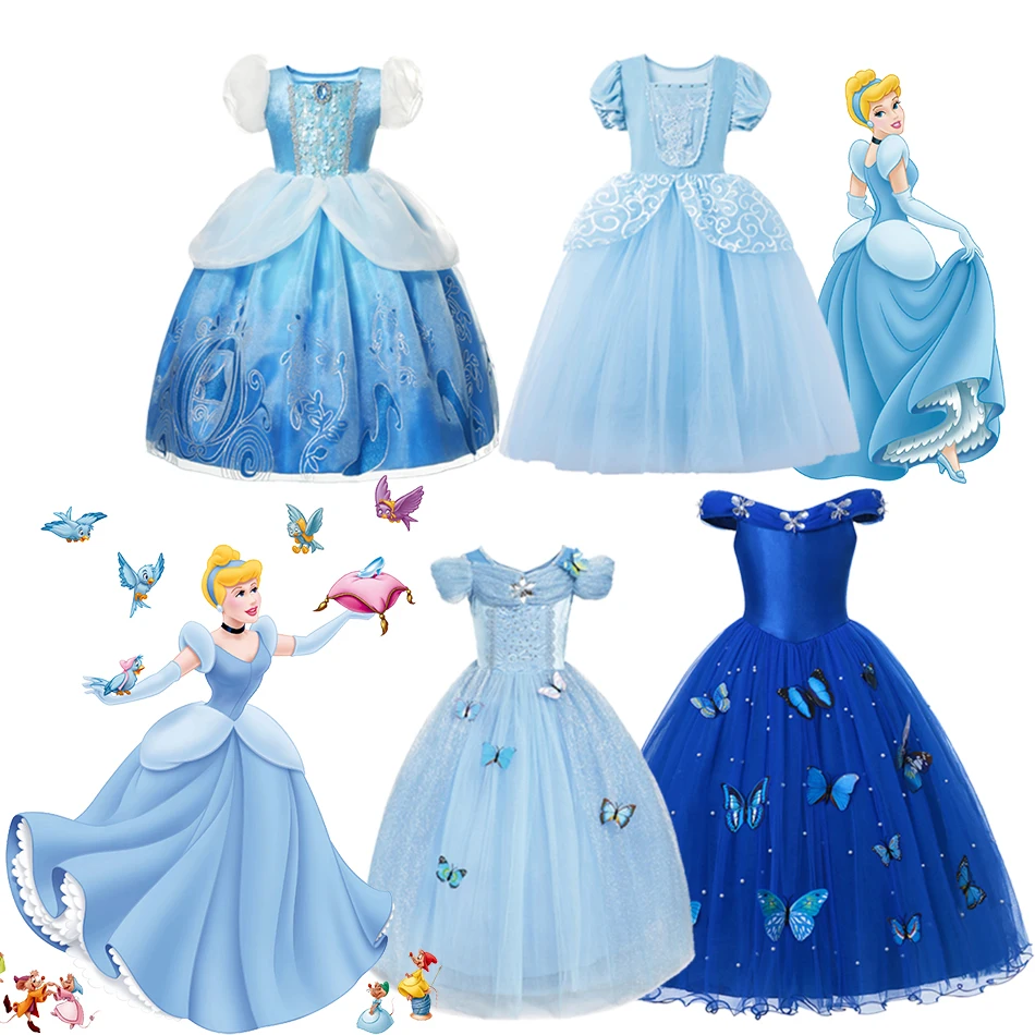 

Cinderella Cosplay Costume Kids Clothes For Girls Dress Baby Girl Ball Gown Princess Dresses For Birthday Party Crown Gloves
