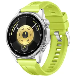 Silicone Sports Watchband, 22mm - Universal Fit - 22mm Width (Fluorescent green)
