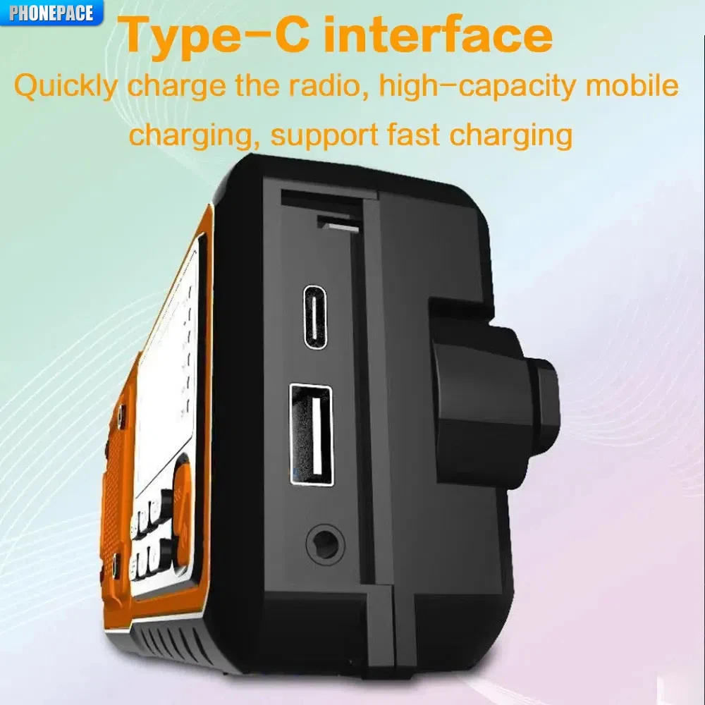 Portable Emergency Solar Radio Hand Crank AM/FM Weather LED Flashlight Phone