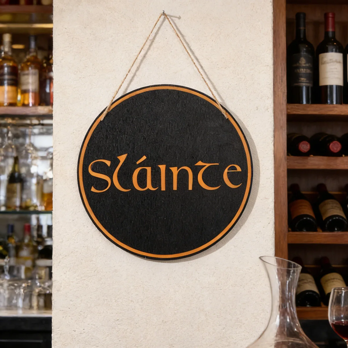 1PC, St.Patrick's Day, lightweight wooden circular decorative signboard, St.Patrick's Day decorative tag, suitable for Irish Pub