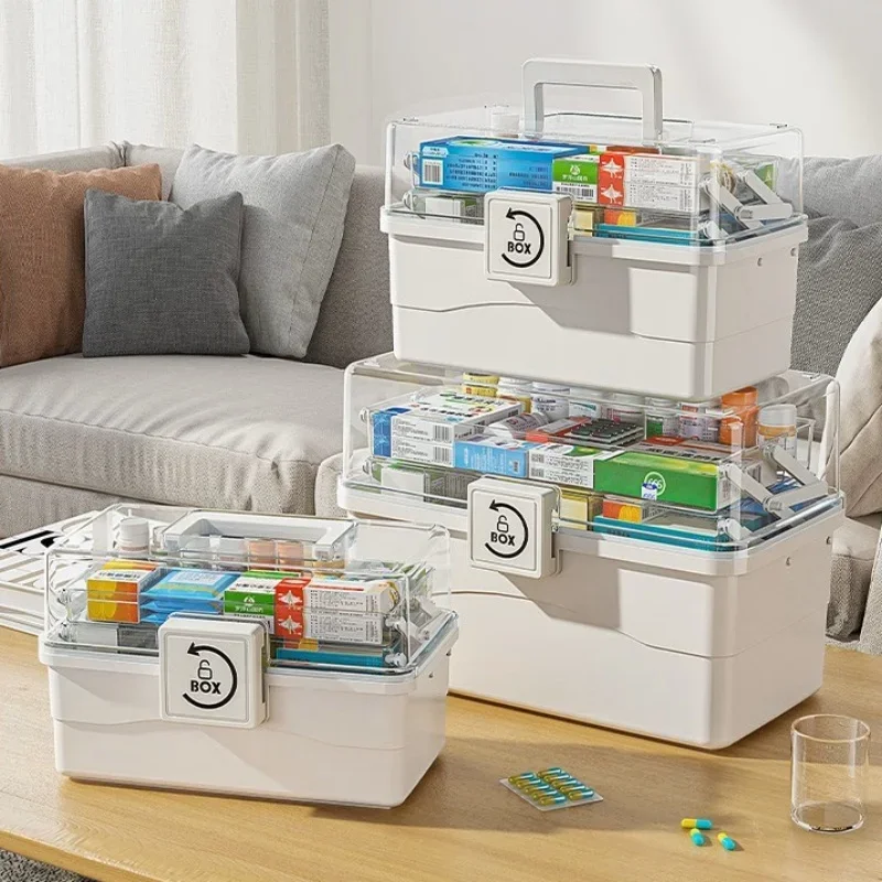 Home Medicine Box Large Capacity Medicine Storage Multi Layer Classification Home Medicine Box Portable First Aid Medical Kit