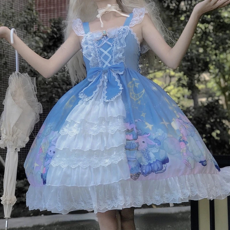 Lolita Jsk Dress Women Cosplay Straps Sleeveless