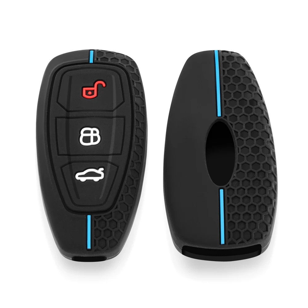 3 Button Key Cover for Ford Transit Custom Mondeo Fiesta Kuga ST Line MK3 Focus 3 Station Wagon Ecosport, key case cover, key case