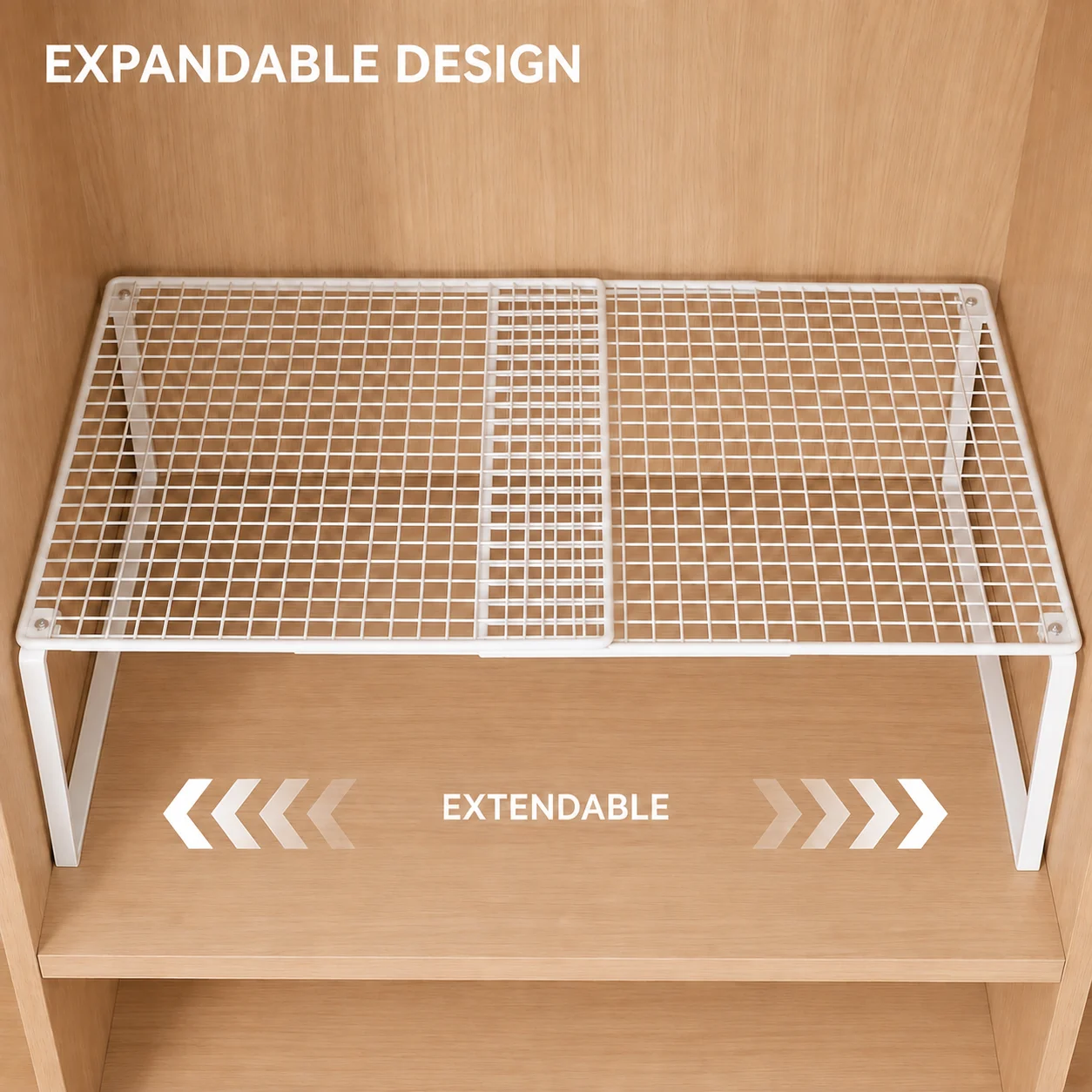 Stackable Telescopic Closet Shelf Retractable Expandable Wardrobe