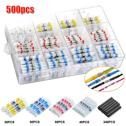 50-1000Pcs Solder Seal Wire Connectors Heat Shrink Solder Butt Insulated Connectors Solder Connector Kit Automotive Marine - Image 7