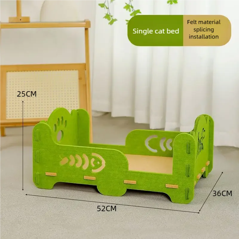 Felt Cat House 2-Layer Scratching Board Indoor Multi-Functional Pet Bed Removable Washable Breathable for Large Cats Kittens 5