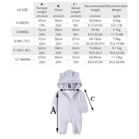 2024 Baby Winter Fleece Romper Print Cotton Warm Outfit Clothes For 0-24M Jumpsuit Newborn Toddler Bear Hoodies Bodysuit Costume 6