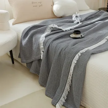 Drop Shipping Knitted Blanket With Tassel Throw Thread on the Bed Sofa Plaids Travel Multifunction Nap Blankets Soft Bedspread 1