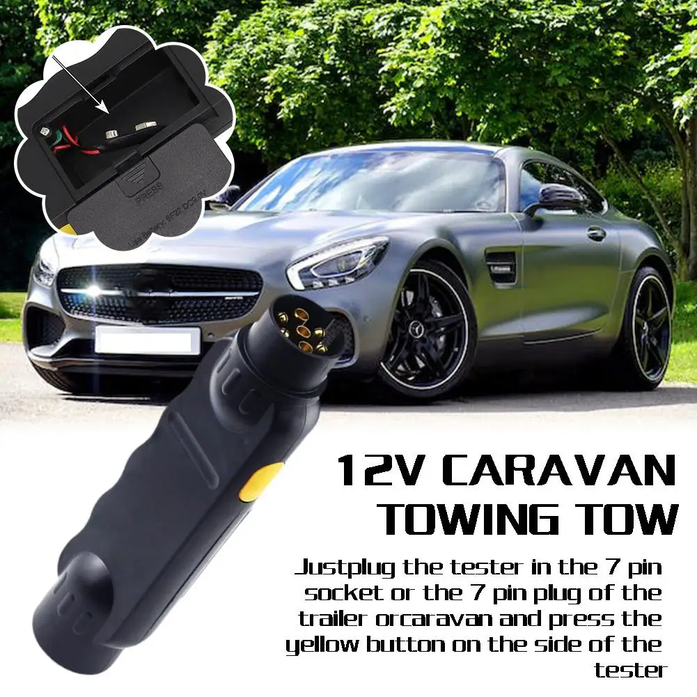 트레일러 테스터 자동차 견인 조명 테스트 캐러밴 견인 바 라이트 와이어링 모니터 플러그 소켓 진단 도구 액세서리, 7 핀 12V