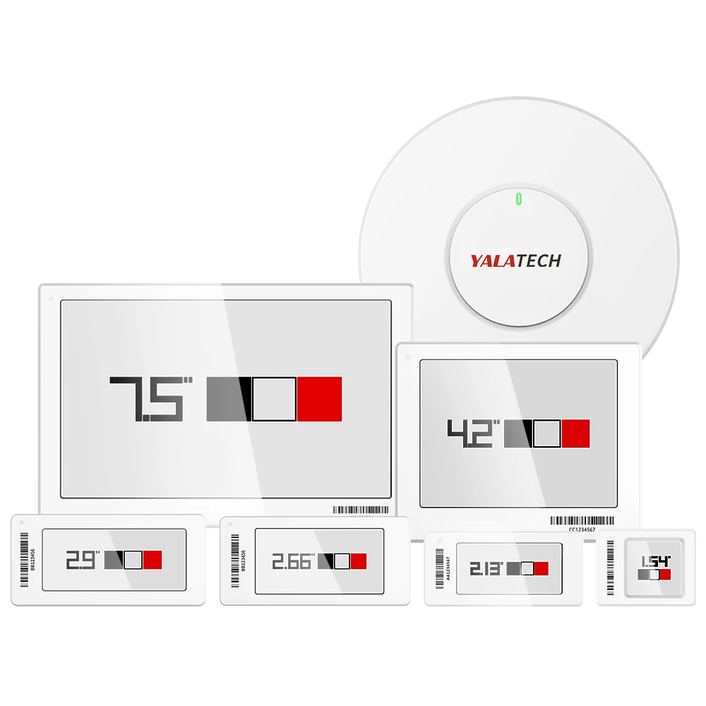 YalaTech 슈퍼마켓 무선 전자 잉크 Epaper 디스플레이 데모 키트, 소매 전자 선반 라벨 ESL 지지대 도킹 API 및 MQTT, 6 개