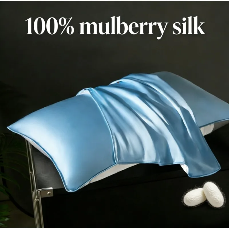 Premium 100% Natural Mulberry Silk Pillowcase for Hair & Skin Health - Luxurious 22MM Silk Envelope Cover with Oeko-Tex Certification