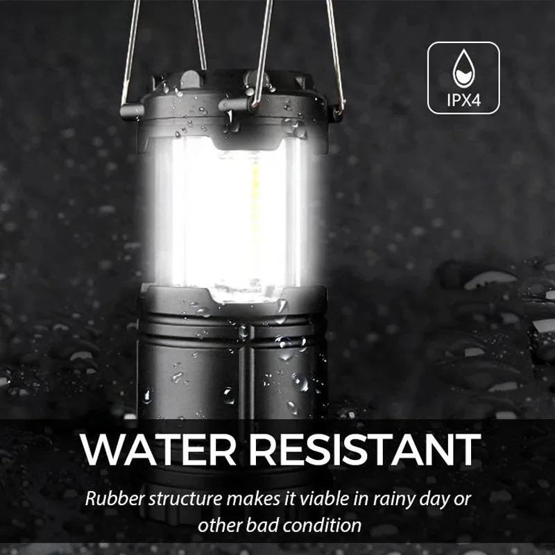 2 in 1 COB LED Camping Lantern Flashlight Foldable Waterproof