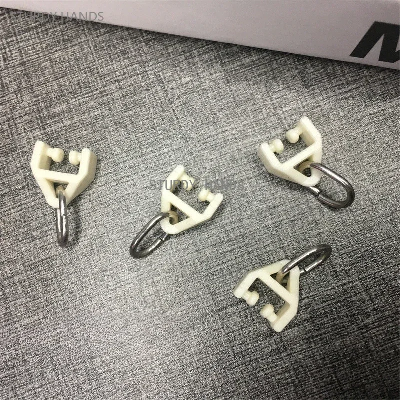 30PCS Plastic Curtain Track Pulley Old-fashioned Straight Track Curved Rail Hook Accessories Window Decoration Accessories