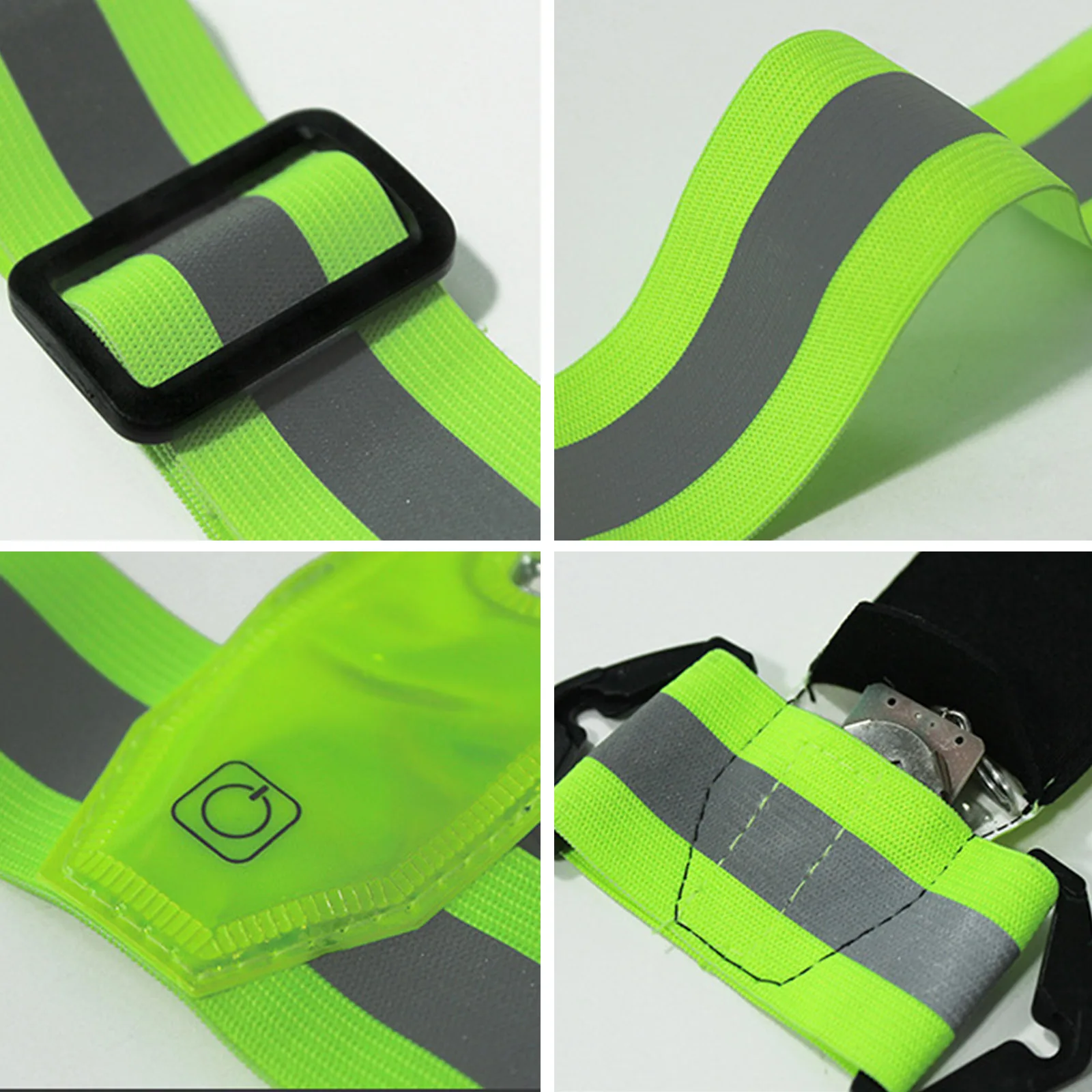 Safety Reflective Vest LED Running Light Adjustable Elastic Vest Jacket Night Warning Work Fishing Vest for Running Cycling 5