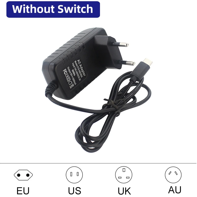 Power adapter 5V 3A USB Type C port 100-240V for Raspberry Pi 4 Orange 3B OPI Zero 3 charger