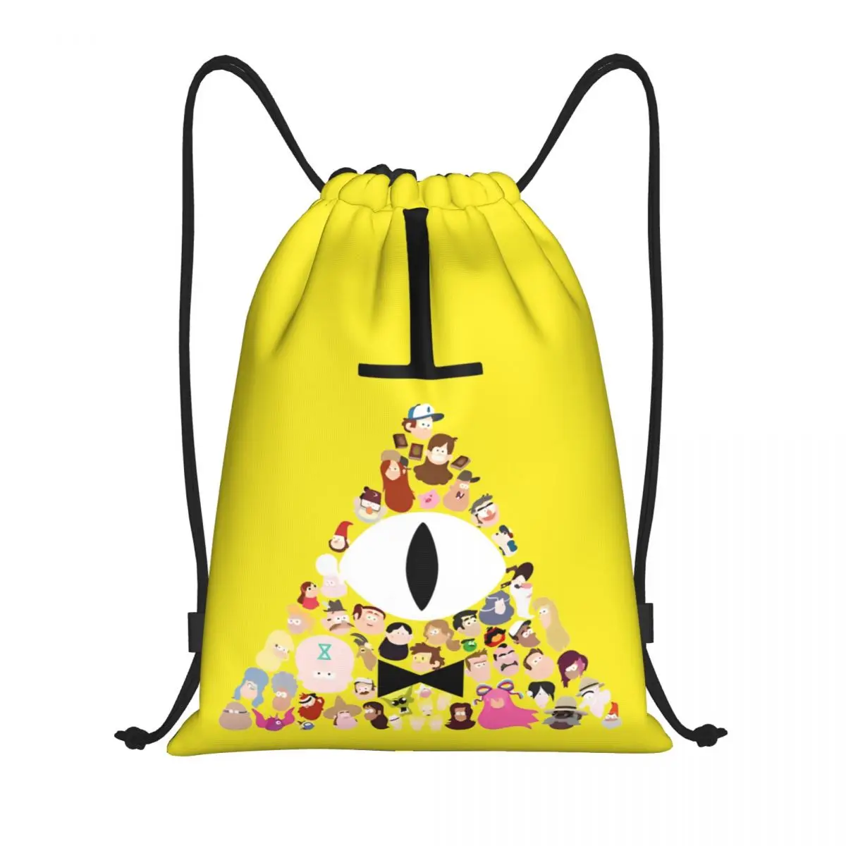 Mochila con cordón de los personajes de Gravity Falls, Bill Cipher, para gimnasio, deportes, bolsas de cuerda para hacer ejercicio