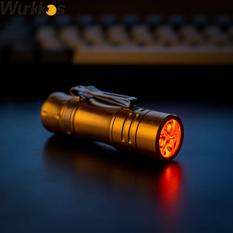 Wurkkos Brass TS10 Powerful Mini 14500 EDC Flashlight with 3* 90 CRI