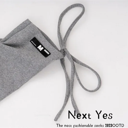 Functional Wind Y2k Gray Leg Cover Japanese Drawstring Strap Jk Stacking Socks Medium Tube Subculture Millennial Babes Socks