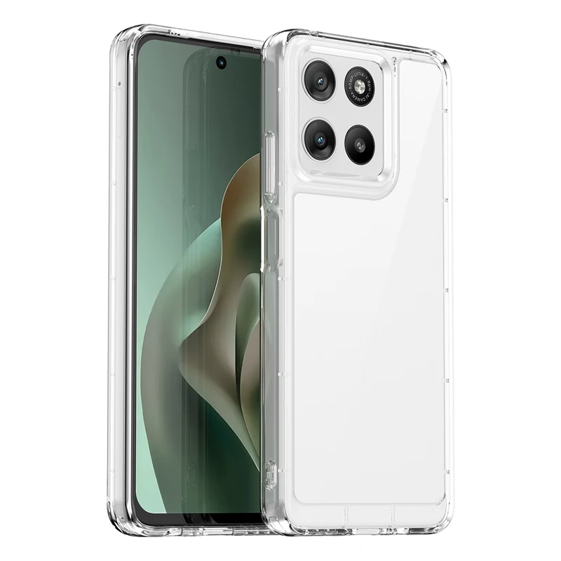 Clear Hard PC + Soft TPU Bumper Transparent Back Phone Case Cover