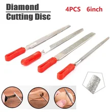 

6" Flat Half Round Triangle Diamond Coating Needle Metal File For Steel Iron Titanium Ceramic Glass Polishing Hand Tool