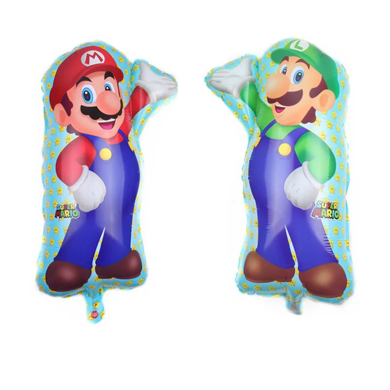 Vendita Calda Super Mario Bros Foil Balloons Anime Figure Mario Luigi Cartoon Kids Boys Birthday Party Forniture Per La Decorazione Di Halloween