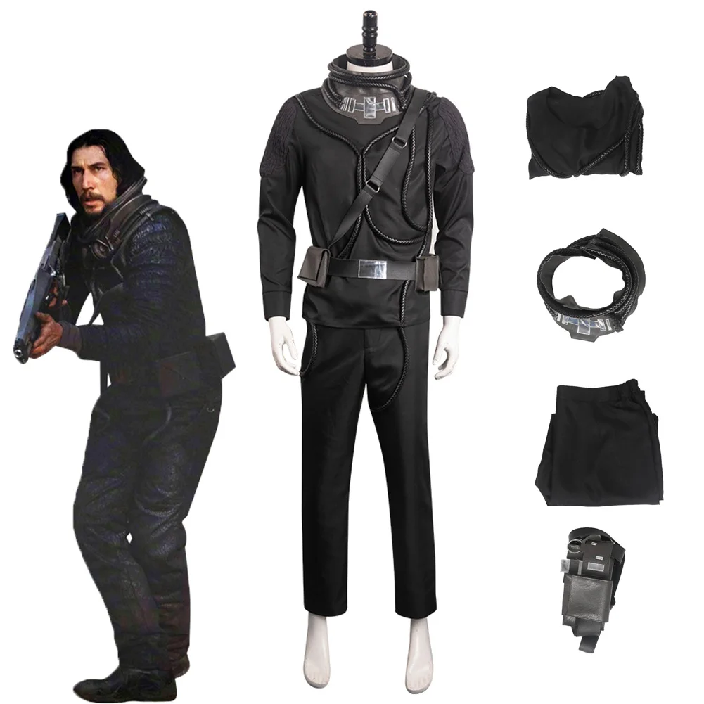 

Mills Cosplay Costume Adult Men Male Jacket Pants Scarf Clothes Black Full Set Disguise Uniform Halloween Carnival Party Suit