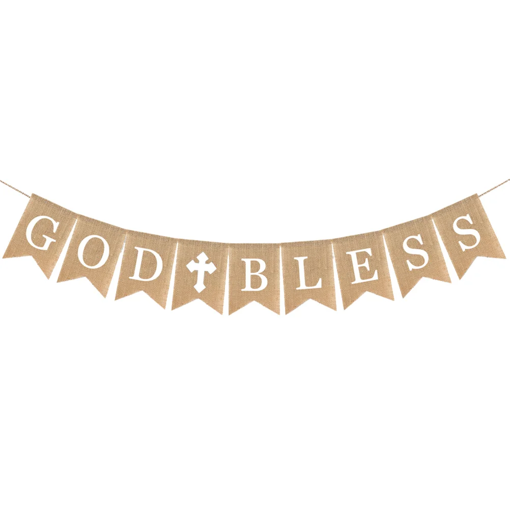 

Amosfun Bless Baptism Banner Christening Religious Banner Decoration Supplies ( White )