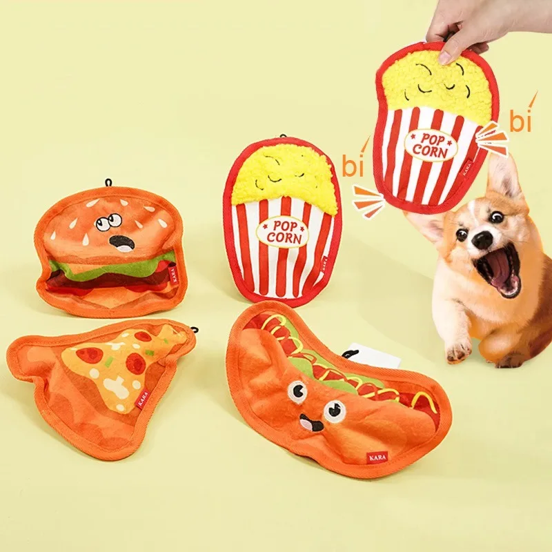 Dog toy bite-resistant grind-resistant boredom-relieving artifact pet paper sounding simulation hamburger and French fries