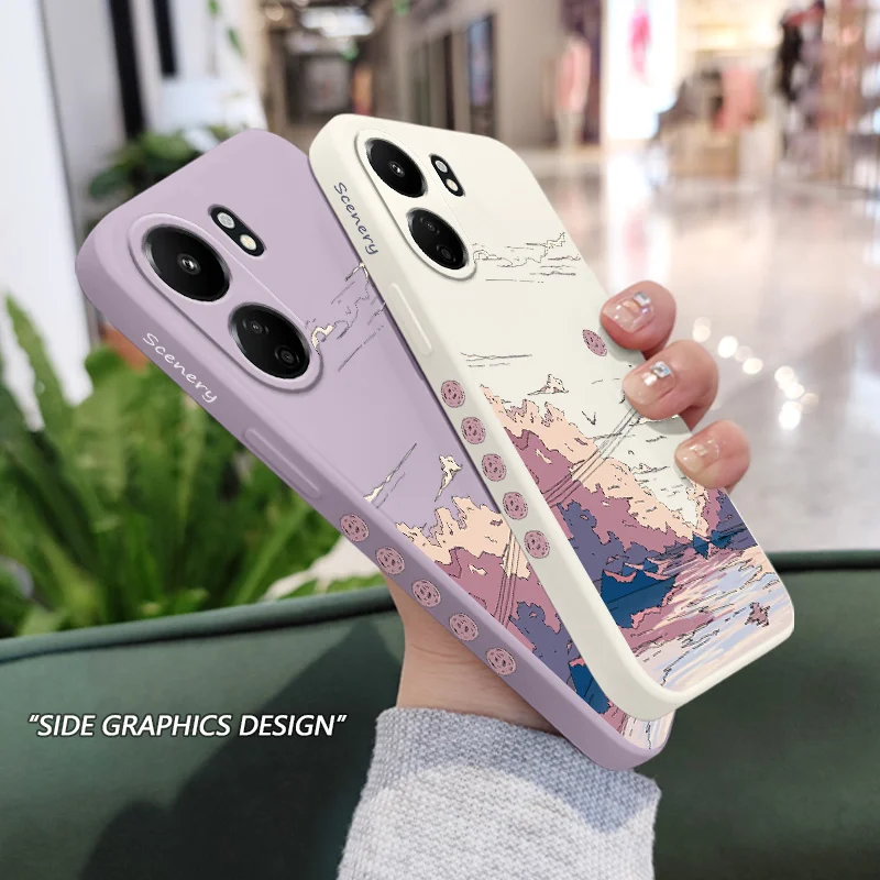 Anime Scenery Silicone Soft Phone Case