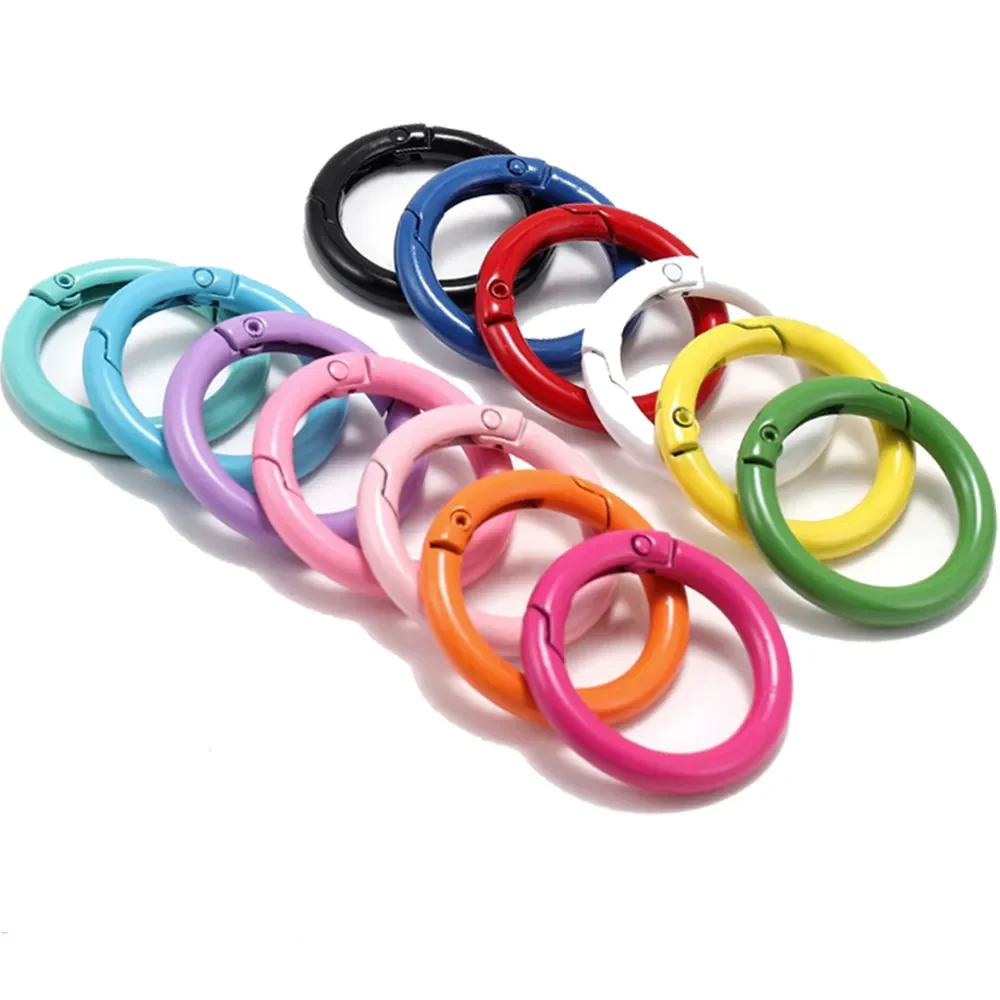 

Zinc Alloy Color Metal O Ring Spring Clasp Openable Round Carabiner Keychain Clips Hook DIY Jewelry Buckle