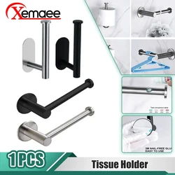 Toilet Paper Holder Wall Mounted Towel Holder for Kitchen Stainless Steel Cabinet Paper Roll Storage Hanger Bathroom Accessories