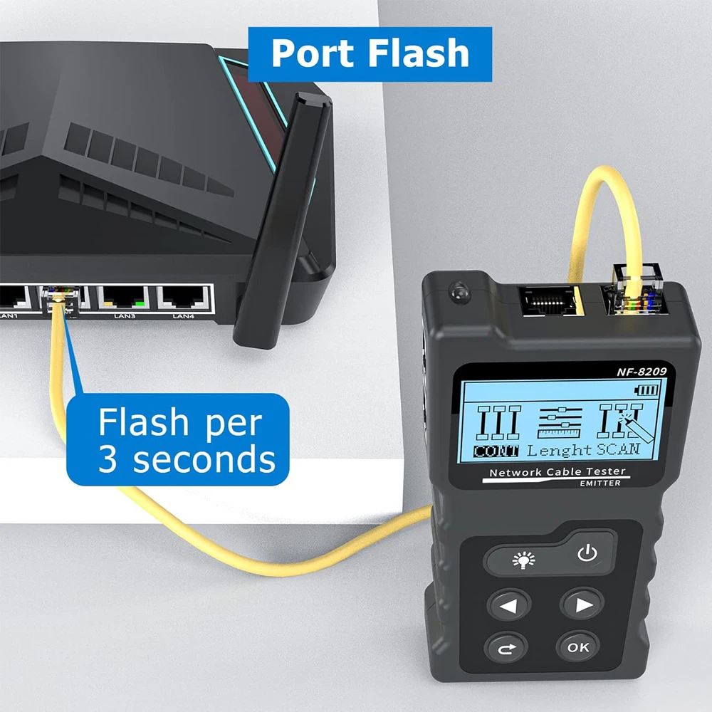 Cable Tracker NOYAFA NF 8209 LCD Display Network Cable Tester Measure Length Wiremap Tester Cat5 Cat6 PoE Network Tools