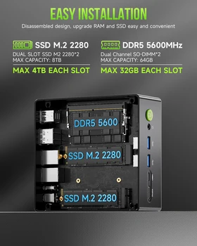 GMKtec Mini PC K11 AMD R9 8945HS Gaming Mini PC 32GB DDR5 1TB SSD Computer PC Mini Computer PC Win11 Pro Gaming PC 2