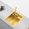 Golden Kitchen Sink 304 Stainless Steel Island Bar Sink Household Small Concealed Sink Kitchen Bowl Cleaning Pool Kitchen Basin 4