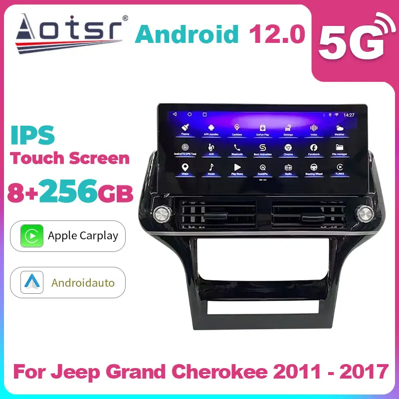

Автомагнитола 2DIN для Jeep Grand Cherokee, 12,3-2011 дюймов, Android, стерео, мультимедийный видеоплеер, головное устройство с GPS-навигацией для Jeep Grand Cherokee 2017-