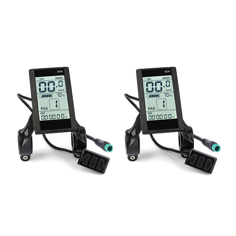 

2X Protocol 2 Electric Bicycle Bike Display 24V 36V 48V LCD S830 Display with USB Waterproof Connection (5Pins)