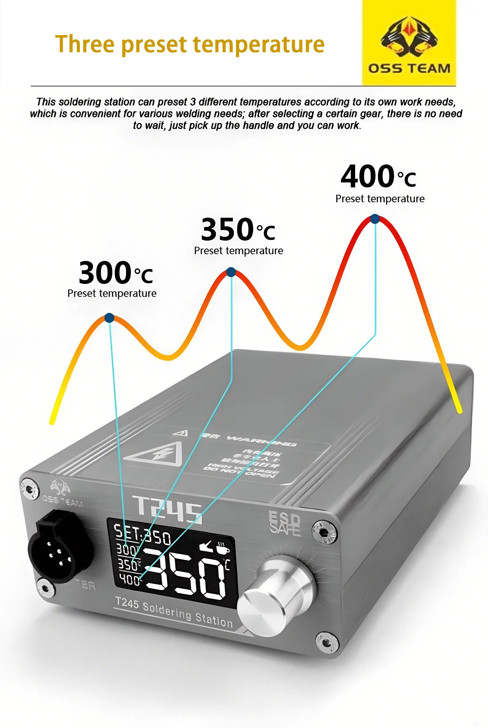 OSS T245 Solder Station 130W intelligence Digital display Constant temperature 3