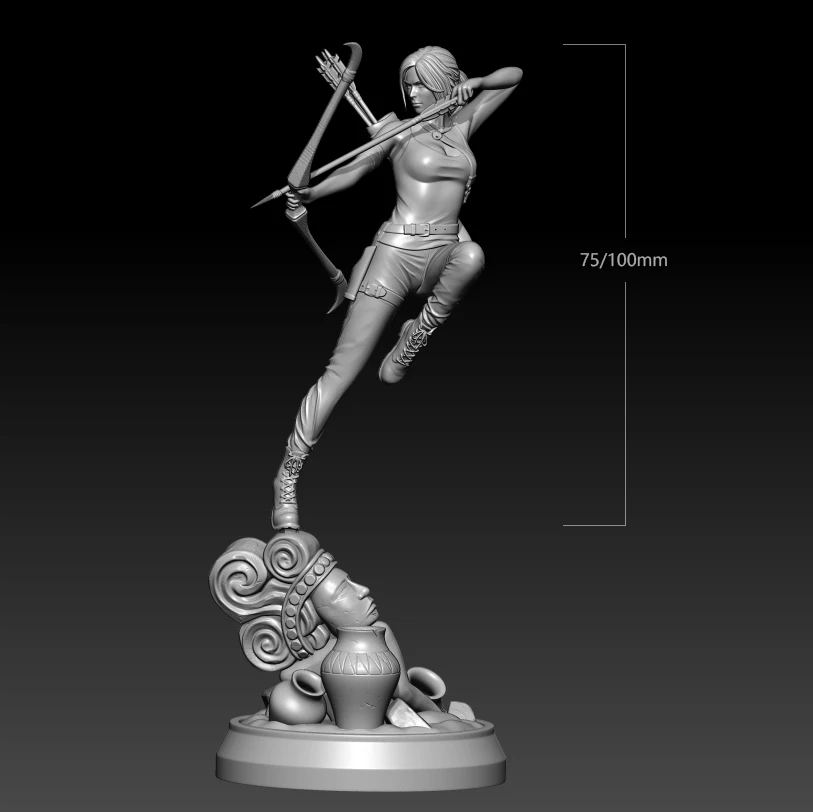 1/24 75mm 1/18 100mm résine modèle Analyste Jungle femelle Kokor Figure Sculpture non peint Pas de document RW-598