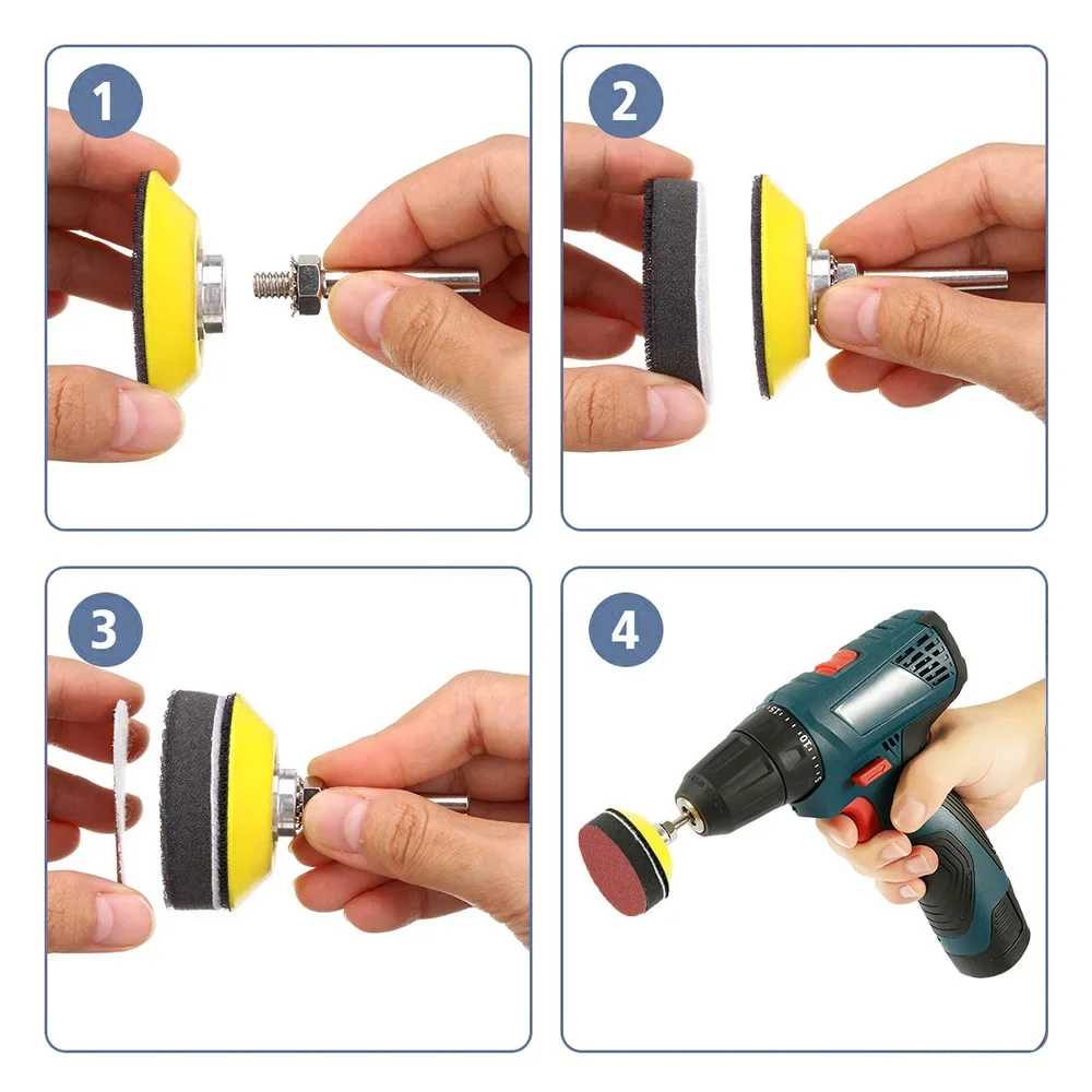 120/240pcs Sandpaper Sanding Disc Set 50mm+Loop Sanding Pad with 3mm Shank for Polishing Cleaning Tool 80-3000 Grits