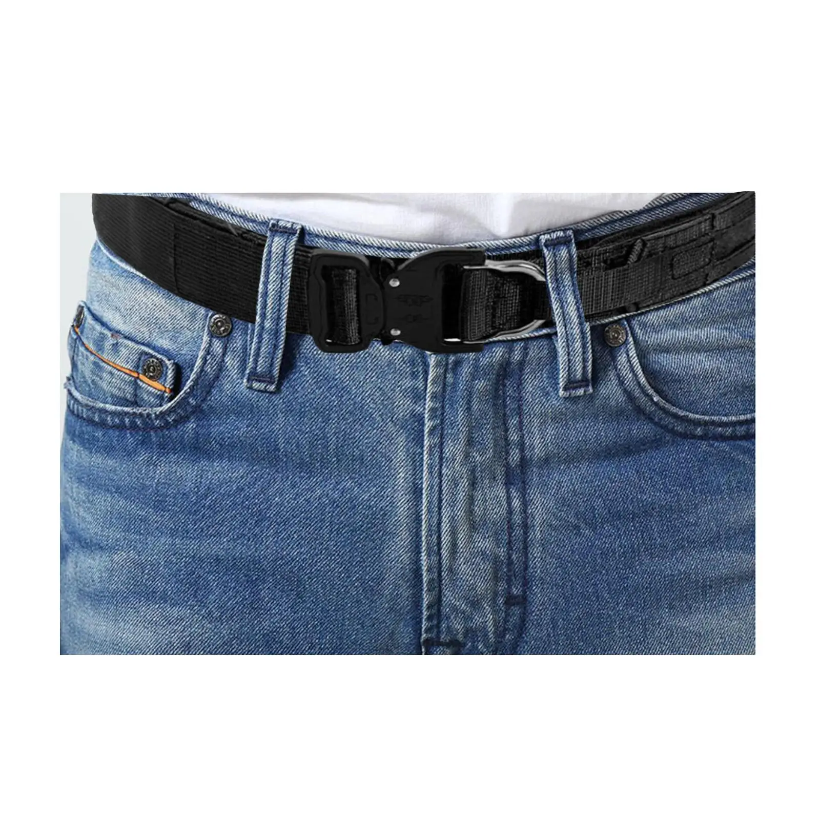 

Webbing Riggers Web Belt Heavy-Duty Metal Buckle Belt for Men