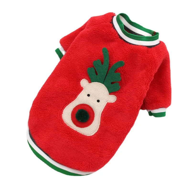 Dog Christmas Clothes Winter Warm Pet Small Medium Dogs Elk Santa Claus Cats Hoodies Costume