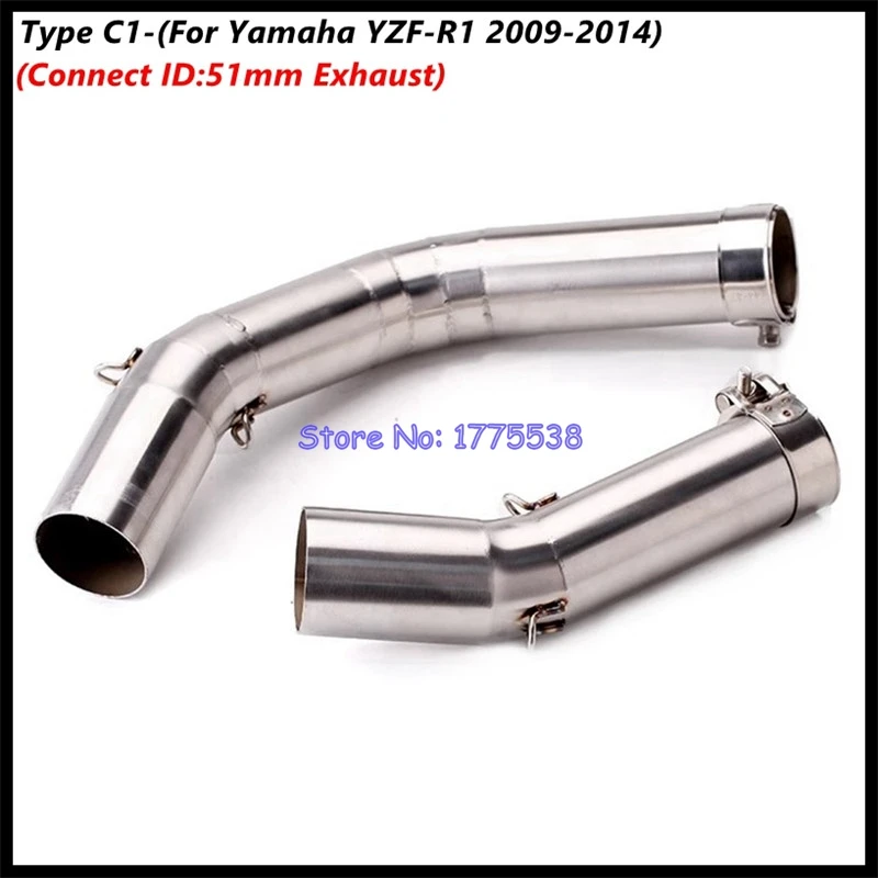 For Yamaha YZF-R1 2004-2014 Motorcycle Exhaust Muffler Middle Link Pipe Connect ID:51mm Exhaust Escape Moto Muffler Pot - Image 4